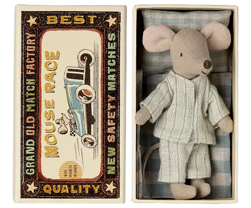 Big brother mouse in matchbox Maileg