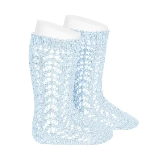 Cotton openwork knee-high socks